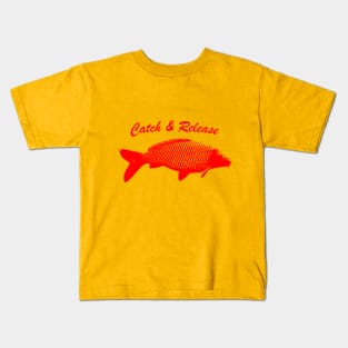 Catch and Release Series, Carp, Red color Kids T-Shirt